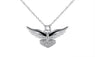 New Design Silver Color Wings Heart Pendant Necklace