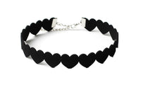 Plain Black Love Heart Chokers Necklace for Women - sparklingselections