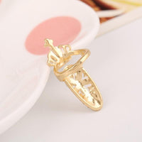 New Fashion Flower Crystal Charm Crown Ring - sparklingselections