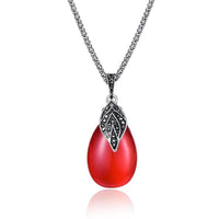 New Stylish Water Drop Shape Red Opal Jewelry Sets - sparklingselections