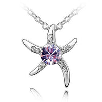 New Austria Crystal Starfish Love Pendants Necklace - sparklingselections