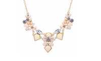 Women's Colorful Cute Charm Gem Flower Choker Necklace - sparklingselections