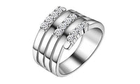 Fashion Three Layer Crystal Cubic Zirconia Ring (6,7,8) - sparklingselections