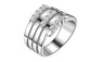 Fashion Three Layer Crystal Cubic Zirconia Ring (6,7,8)