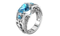New Fashion Silver Natural Birthstone Bride Wedding Ring - sparklingselections