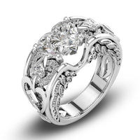 New Fashion Silver Natural Birthstone Bride Wedding Ring - sparklingselections