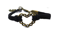 Black Rope Heart Bronze Color Bracelet For Women - sparklingselections