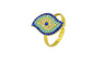 White Blue Rhinestone Eye Shape Ring For Women (8)