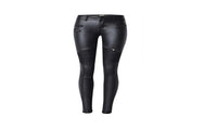 PU Leather Patchwork Women Pants - sparklingselections