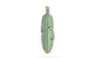 Patina Plated Maple Leaves Feather Pendants Necklace - sparklingselections