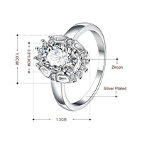 Fashion White Round Crystal Cubic Zirconia Ring - sparklingselections