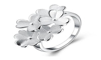 Silver Plated Flower Shape Cute Ring (7,8) - sparklingselections