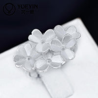 Silver Plated Flower Shape Cute Ring (7,8) - sparklingselections