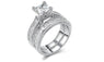 Sterling Silver Cubic Zirconia Princess Cut Wedding Ring