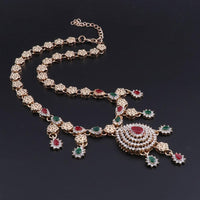 New Red Green Luxury Nigerian Beads Jewelry Set - sparklingselections