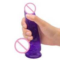 New Crystal Jelly Blue Dildo Realistic Sex Toys for Woman - sparklingselections