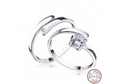 925 Silver Ring Set with CZ Fine, resizeable - sparklingselections