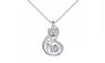 Movable Charm Cubic Zirconia Sterling Silver Necklace