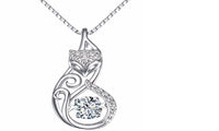 925 Silver Fox Pedant Necklaces Insert 1ct Movable Charm Necklace - sparklingselections