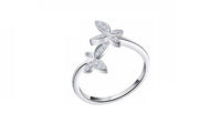 Women's Flower Design Sterling Silver Ring - sparklingselections