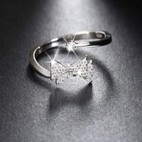 Adjustable size with Crystal Bow Party Ring - sparklingselections