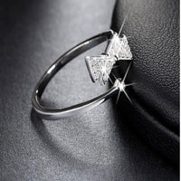 Adjustable size with Crystal Bow Party Ring - sparklingselections