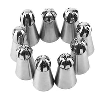 9pcs/lot Home Use Stainless Steel Cream Nozzle Mouth Fondant Cake - sparklingselections