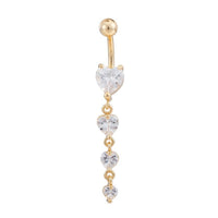 Heart CZ Crystal Belly Button Rings - sparklingselections
