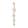 Heart CZ Crystal Belly Button Rings