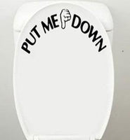 PUT ME DOWN Black Bathroom Toilet Reminder Quote Seat Sign - sparklingselections