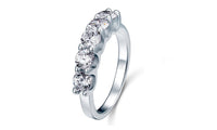 Five Stone Solid Sterling Silver Ring For Women - sparklingselections