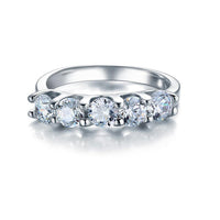 Five Stone Solid Sterling Silver Ring For Women - sparklingselections