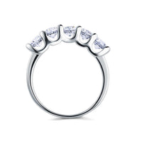 Five Stone Solid Sterling Silver Ring For Women - sparklingselections