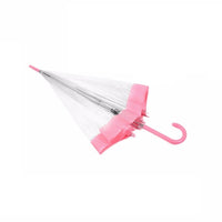 Plastic EVA Transparent Lovely Princess Rain Parasol Pink Umbrella - sparklingselections