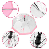 Plastic EVA Transparent Lovely Princess Rain Parasol Pink Umbrella - sparklingselections