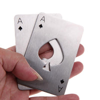 Stainless Steel Poker Playing Card Soda Beer Bottle Cap Opener - sparklingselections