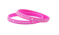 Hope Strength Courage With Ribbon Silicone Bracelet - sparklingselections