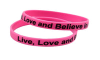Unisex Live Love and Believe in a Cure  Motivational Silicone Wristband - sparklingselections