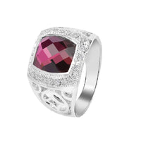 Stylish Purple Crystal Plated Silver Plated Ring For Women - sparklingselections