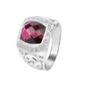 Stylish Purple Crystal Plated Silver Plated Ring For Women