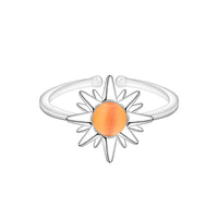 New Sun Flower Shape Stone Silver Daisy Adjustable Ring - sparklingselections