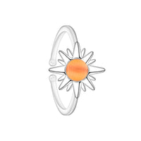 New Sun Flower Shape Stone Silver Daisy Adjustable Ring - sparklingselections