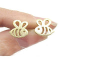 2020 New Bee Insect Shaped Stud Earrings Women Gold Birds Shaped Beautiful Comfortable Earrings For College Use - sparklingselections