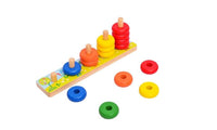 Rainbow Calculate Circle Montessori Counting Stacker Wooden Educational Toy - sparklingselections