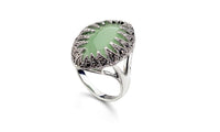 Classic Vintage Pattern Green Austrian Crystal Ring (8) - sparklingselections