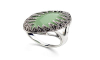 Classic Vintage Pattern Green Austrian Crystal Ring (8) - sparklingselections