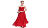 Strapless Rhinestones Flower Ruched Bust Red Wedding Dress