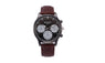 Hombre Retro Design Leather Band Analog Alloy Quartz Wrist Watch