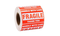 Roll Labels Fragile Tapes 2"x3" Handle With Care Stickers - sparklingselections