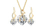 Romantic Heart Crystal Earrings Necklace Set